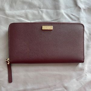 Kate Spade (Wine Color) Zip Around Wallet